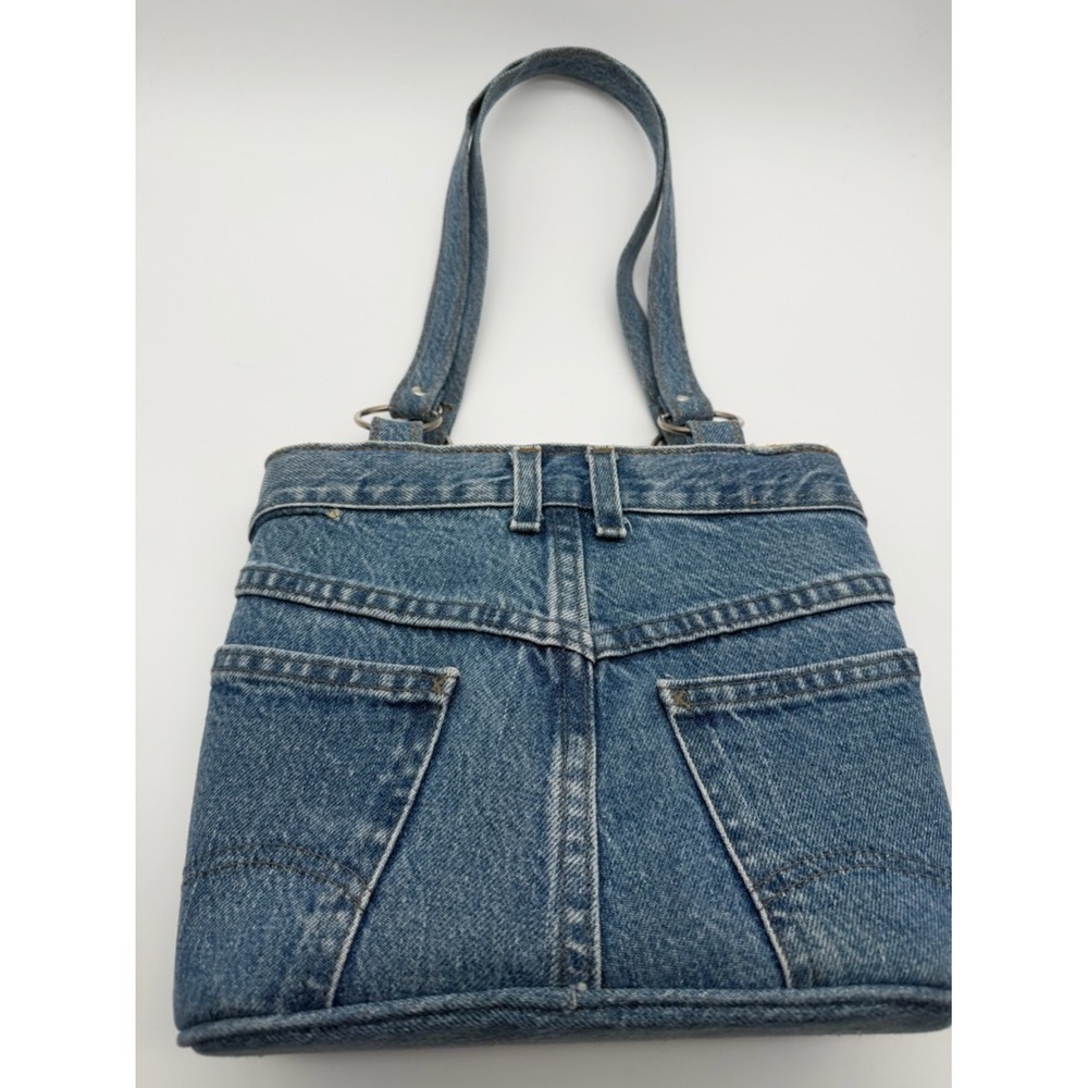 Hand & Heart Walnut CA Hand Made Crochet Floral Denim Shoulder Bag - Picture 2 of 11